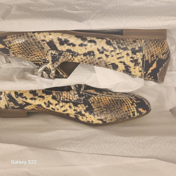 Donald J. Pliner Snakeskin "Metallic Mini Viper Lemon". NIB. Size EU 37.5/US 7 - Picture 10 of 10
